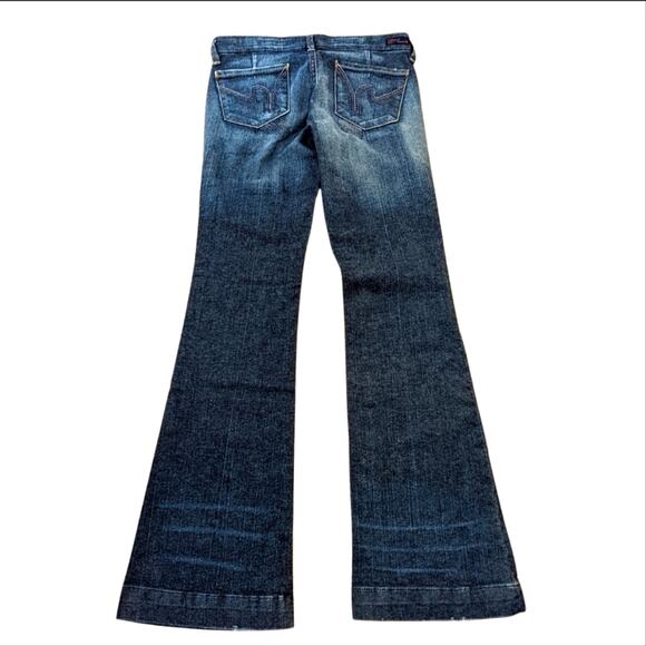 Citizens of Humanity Dunaway #087 Low Waist, Full Leg, Dark Wash, Flare … - Picture 2 of 5